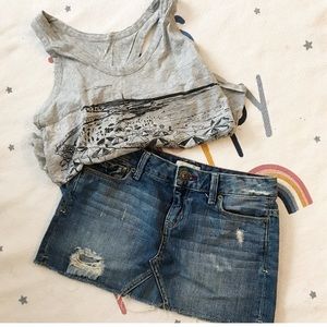 Mini denim skirt